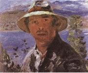 Lovis Corinth Self-Portrait in a Straw Hat France oil painting artist